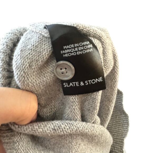 Slate & Stone Raglan Sweater Polo Gray Knit Wool Blend Mens size Large NEW - Picture 8 of 9
